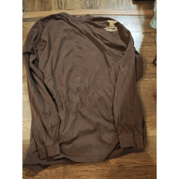 VTG Y2K Marithe Francois Girbaud 2XL Long Sleeve Brown Shirt NYC Paris Crown - Picture 8 of 9